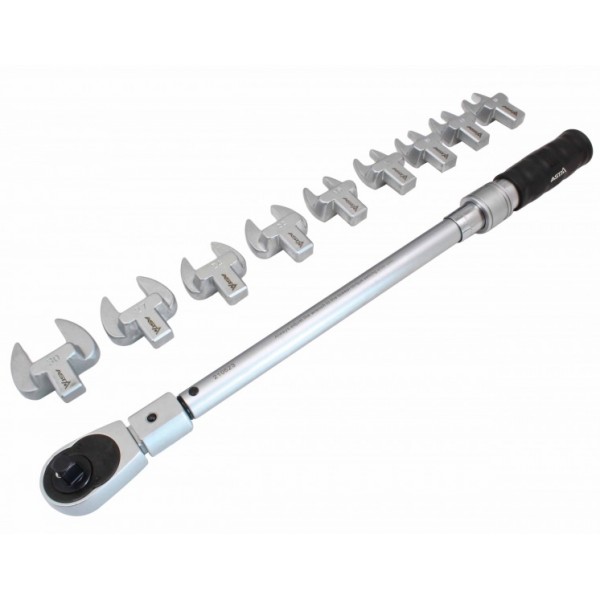 Dinamometrinis raktas su keičiamomis veržliarakčių galvomis 1/2" 40-210Nm